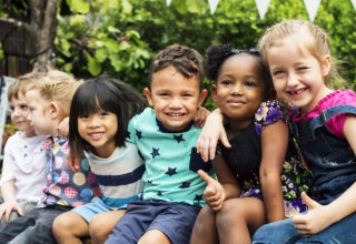 kids showing their genuine smile